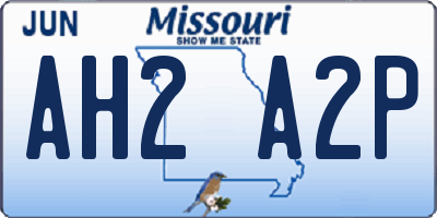 MO license plate AH2A2P