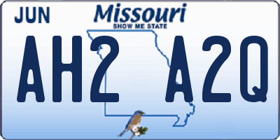 MO license plate AH2A2Q