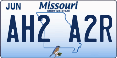 MO license plate AH2A2R