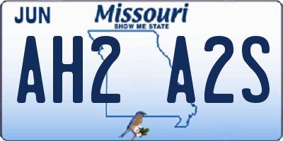 MO license plate AH2A2S