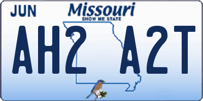 MO license plate AH2A2T