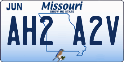 MO license plate AH2A2V