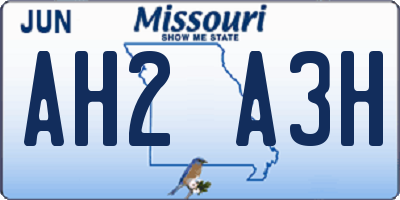 MO license plate AH2A3H