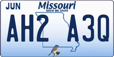 MO license plate AH2A3Q