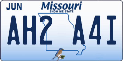 MO license plate AH2A4I