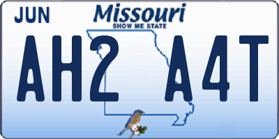 MO license plate AH2A4T