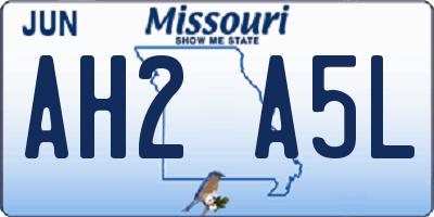 MO license plate AH2A5L