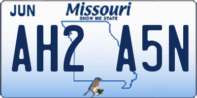 MO license plate AH2A5N