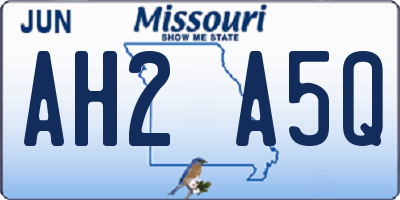 MO license plate AH2A5Q