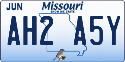 MO license plate AH2A5Y