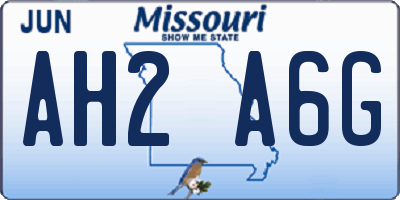 MO license plate AH2A6G