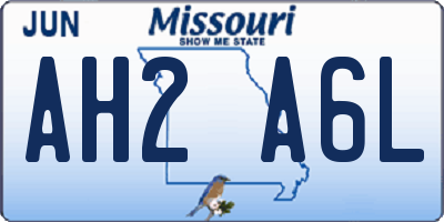 MO license plate AH2A6L