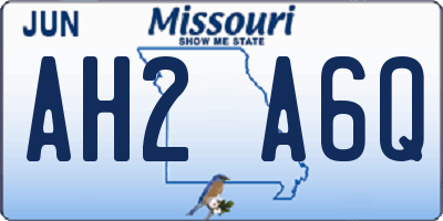 MO license plate AH2A6Q