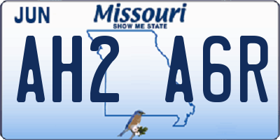 MO license plate AH2A6R