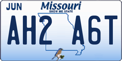 MO license plate AH2A6T