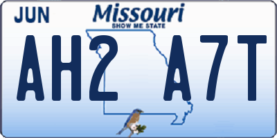 MO license plate AH2A7T