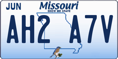 MO license plate AH2A7V