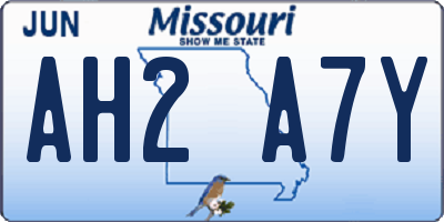 MO license plate AH2A7Y