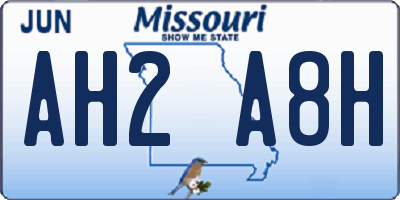 MO license plate AH2A8H