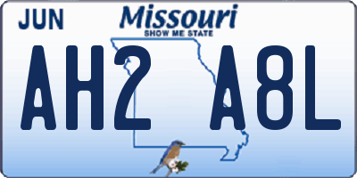 MO license plate AH2A8L