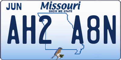 MO license plate AH2A8N