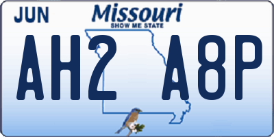 MO license plate AH2A8P