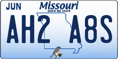 MO license plate AH2A8S