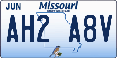 MO license plate AH2A8V