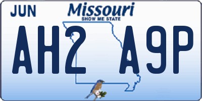 MO license plate AH2A9P