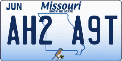 MO license plate AH2A9T