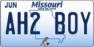 MO license plate AH2B0Y