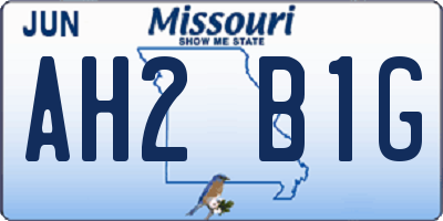 MO license plate AH2B1G