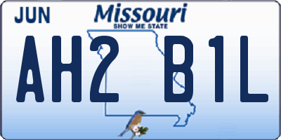 MO license plate AH2B1L