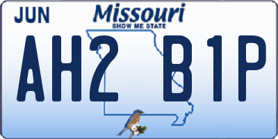 MO license plate AH2B1P