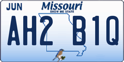 MO license plate AH2B1Q