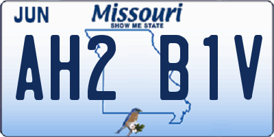 MO license plate AH2B1V