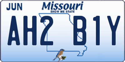 MO license plate AH2B1Y