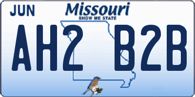 MO license plate AH2B2B