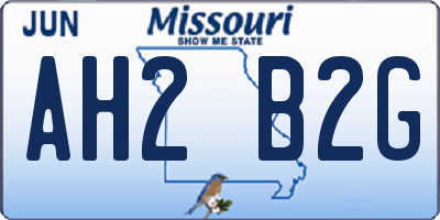 MO license plate AH2B2G