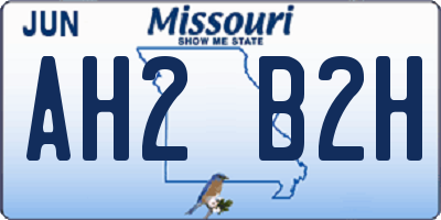 MO license plate AH2B2H