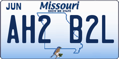 MO license plate AH2B2L