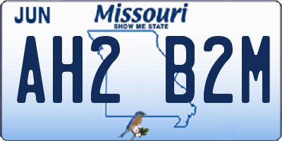 MO license plate AH2B2M