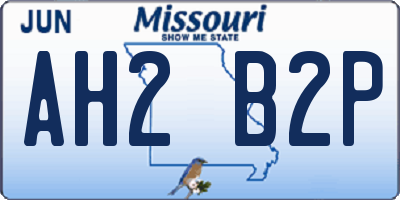 MO license plate AH2B2P