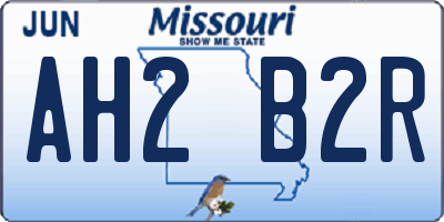 MO license plate AH2B2R