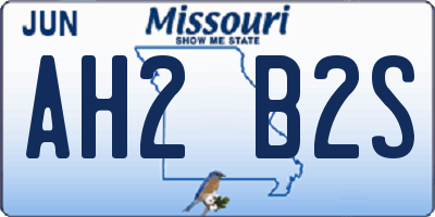 MO license plate AH2B2S