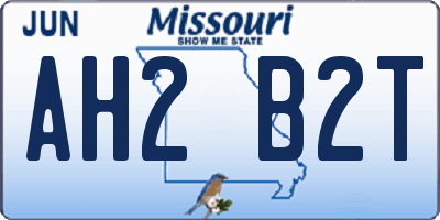 MO license plate AH2B2T