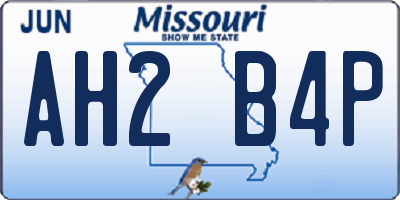 MO license plate AH2B4P