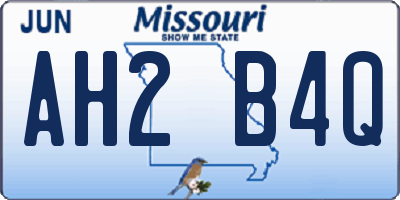 MO license plate AH2B4Q