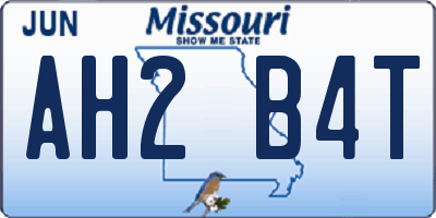 MO license plate AH2B4T