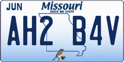 MO license plate AH2B4V